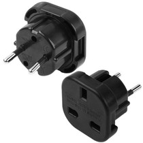 High Quality UK Plug to EU Plug AC Wall Universal Travel Power Socket Plug Adaptor(Black)