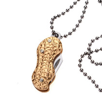 Peanut Shape Necklace Knife Carry Stainless Steel Folding Knife(Random Color Delivery)