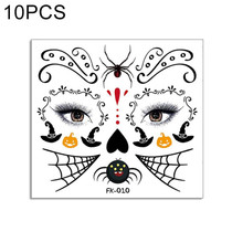 10 PCS Water Transfer Stickers Children Cartoon Halloween Funny Tattoo Stickers Horror Decoration Face Stickers(FK-010)