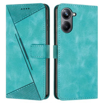 For Realme 10 Pro 5G Dream Triangle Leather Phone Case with Lanyard(Green)