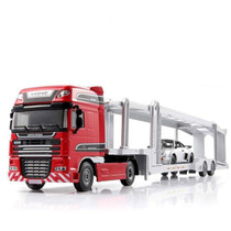 Alloy 1:50 Double-Deck Car Transporter Truck Diecast  Vehicle Model Toy(Red)
