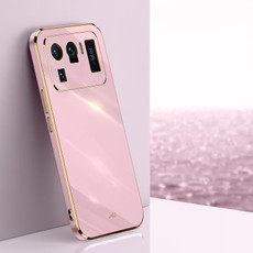 For Xiaomi Mi 11 Ultra XINLI Straight 6D Plating Gold Edge TPU Shockproof Case(Cherry Purple)