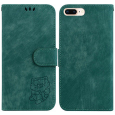 For iPhone 7 Plus / 8 Plus Little Tiger Embossed Leather Phone Case(Green)