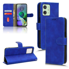 For Motorola Moto G54 5G Skin Feel Magnetic Flip Leather Phone Case(Blue) For Motorola Moto G54 5G Skin Feel Magnetic Flip Leather Phone Case(Blue)