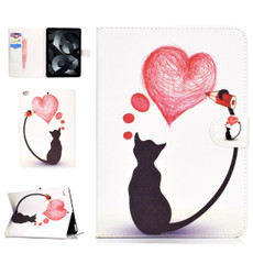 For iPad Air / iPad Air 2  2016 / iPad Pro9.7 / iPad9.7 / 2017 / 2018 Colored Drawing Pattern Horizontal Flip PU Leather Case with Holder & Card Slot & Sleep / Wake-up Function(Loving Cat)