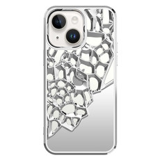 For iPhone 14 Plus Mirror Style Hollow Heat Dissipation Electroplated  TPU Phone Case(Silver) For iPhone 14 Plus Mirror Style Hollow Heat Dissipation Electroplated  TPU Phone Case(Silver)
