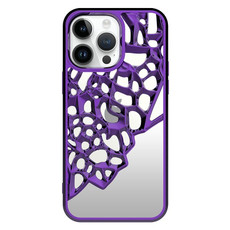 For iPhone 12 Pro Mirror Style Hollow Heat Dissipation Electroplated  TPU Phone Case(Purple) For iPhone 12 Pro Mirror Style Hollow Heat Dissipation Electroplated  TPU Phone Case(Purple)