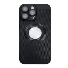 For iPhone 14 Pro Max Cooling MagSafe Magnifier Phone Case(Black)