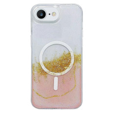 For iPhone 7 / 8 / SE 2022 / 2020  MagSafe Gilding Hybrid Clear TPU Phone Case(Pink)