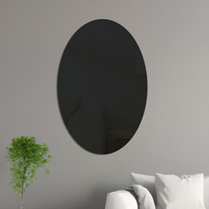 15cm x 10cm Oval Acrylic Mirror Stereo Wall Stickers Home Decoration Soft Mirror(Black)