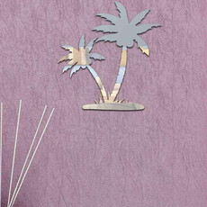 Acrylic Coconut Tree Mirror Stereo Wall Stickers Home Decoration Soft Mirror(Silver)