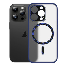 For iPhone 12 Pro Max Dial Plate Magsafe Phone Case(Navy Blue)