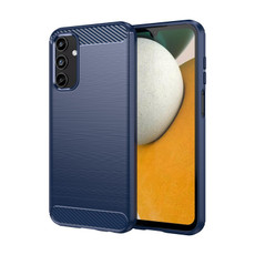 For Samsung Galaxy A15 Brushed Texture Carbon Fiber TPU Phone Case(Blue)