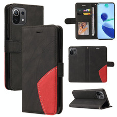 For Xiaomi Mi 11 Lite Dual-color Splicing Horizontal Flip PU Leather Case with Holder & Card Slots & Wallet(Black) For Xiaomi Mi 11 Lite Dual-color Splicing Horizontal Flip PU Leather Case with Holder & Card Slots & Wallet(Black)