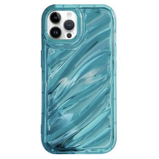 For iPhone 14 Pro Laser Sequin Waves TPU Phone Case(Blue)