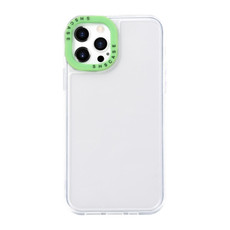 For iPhone 12 Pro Max Color Contrast Lens Frame Transparent TPU Phone Case(Transparent + Green) For iPhone 12 Pro Max Color Contrast Lens Frame Transparent TPU Phone Case(Transparent + Green)