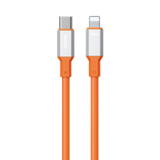 WK WDC-17 PD 20W USB-C/Type-C to 8 Pin Silicone Data Cable, Length: 1.2m(Orange)