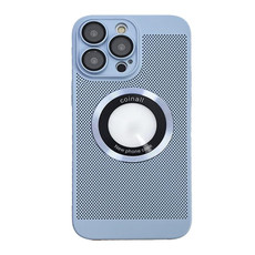 For iPhone 12 Pro Max Cooling MagSafe Magnifier Phone Case(Blue)