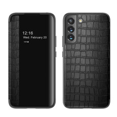 For Samsung Galaxy S23 5G Crocodile Texture Window View Leather Phone Case(Black) For Samsung Galaxy S23 5G Crocodile Texture Window View Leather Phone Case(Black)