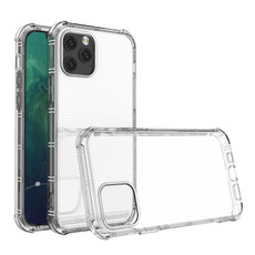 For iPhone 12 Straight Edge Dual Bone-bits Shockproof TPU Clear Case