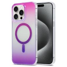 For iPhone 15 Pro Max Magic Diamond Blu-ray MagSafe Phone Case(Red Purple Gradient) For iPhone 15 Pro Max Magic Diamond Blu-ray MagSafe Phone Case(Red Purple Gradient)