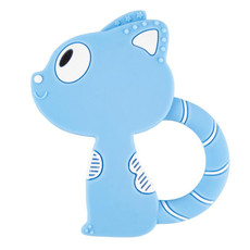 MJYJ019 Silicone Baby Teether Children Molar Stick Toy, Color: Fox-Blue