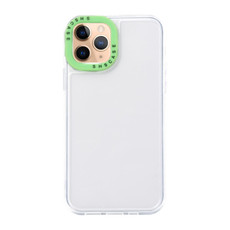 For iPhone 11 Pro Max Color Contrast Lens Frame Transparent TPU Phone Case(Transparent + Green) For iPhone 11 Pro Max Color Contrast Lens Frame Transparent TPU Phone Case(Transparent + Green)