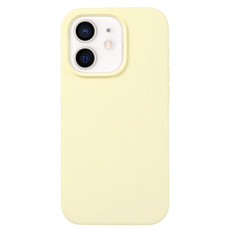 For iPhone 12 mini Liquid Silicone Phone Case(Milky Yellow)