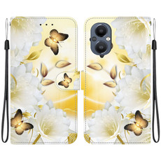 For OnePlus Nord N20 5G Crystal Texture Colored Drawing Leather Phone Case(Gold Butterfly Epiphyllum) For OnePlus Nord N20 5G Crystal Texture Colored Drawing Leather Phone Case(Gold Butterfly Epiphyllum)
