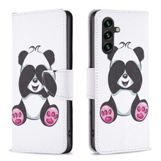 For Samsung Galaxy A15 Colored Drawing Pattern Leather Phone Case(Panda)