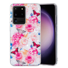 For Samsung Galaxy S20 Ultra IMD Shell Pattern TPU Phone Case(Butterfly Flower)