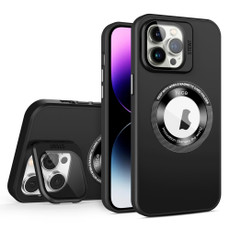 For iPhone 13 Pro Max Skin Feel Magnifier MagSafe Lens Holder Phone Case(Black) For iPhone 13 Pro Max Skin Feel Magnifier MagSafe Lens Holder Phone Case(Black)