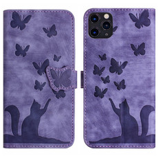 For iPhone 11 Pro Butterfly Cat Embossing Flip Leather Phone Case(Purple) For iPhone 11 Pro Butterfly Cat Embossing Flip Leather Phone Case(Purple)