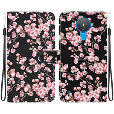For Nokia 1.4 Crystal Texture Colored Drawing Leather Phone Case(Plum Bossom)
