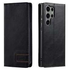 For Samsung Galaxy S23 Ultra 5G TTUDRCH RFID Retro Texture Magnetic Leather Phone Case(Black)