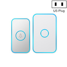 CACAZI A78 Long-Distance Wireless Doorbell Intelligent Remote Control Electronic Doorbell, Style:US Plug(Bright White)
