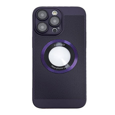 For iPhone 12 Pro Max Cooling MagSafe Magnifier Phone Case(Purple)