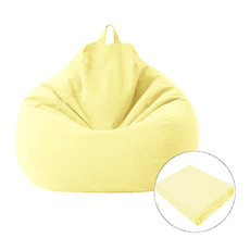 Lazy Sofa Bean Bag Chair Fabric Cover, Size:100 x 120cm(Light Yellow)