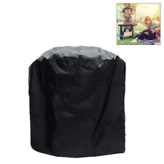 Outdoor Anti-UV Waterproof Dust-proof 210D Oxford Cloth BBQ Cylindrical Protective Bag Charcoal Barbeque Grill Cover, Size: 71x73cm(Black)