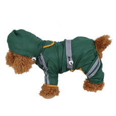 Waterproof Jacket Clothes Fashion Pet Raincoat Puppy Dog Cat Hoodie Raincoat, Size:M(Green)