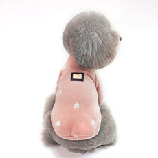 Pet Fall and Winter Five-pointed Star Pattern Sweater Pet Warm Clothes, Size:M(Pink)