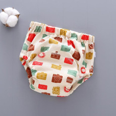 6 Layer Baby Diaper Waterproof  Reusable Cloth Diapers Baby Cotton Training  Underwear Pants Diaper L12-18KG(Camera)