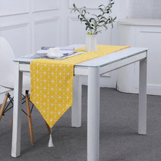 Linen Table Flag Tea Mat Cloth TV Cabinet Coffee Table Strip Cover Cloth, Size:180x33cm(Yellow)