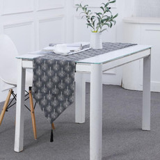 Linen Table Flag Tea Mat Cloth TV Cabinet Coffee Table Strip Cover Cloth, Size:240x33cm(Black)