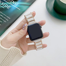For Apple Watch Series 9&8&7 41mm / SE 3&SE 2&6&SE&5&4 40mm / 3&2&1 38mm Ceramic Steel Watch Band (White Rose Gold) For Apple Watch Series 9&8&7 41mm / SE 3&SE 2&6&SE&5&4 40mm / 3&2&1 38mm Ceramic Steel Watch Band (White Rose Gold)