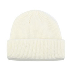 Solid Colors Short Winter Knit Skullcap for Men / Women, Size:M56-58cm(White)