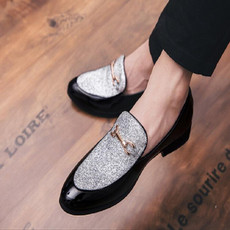 British Style Pointed Shoes Versatile Casual Shoes Slip-on Men Shoes, Size:42(Gray)