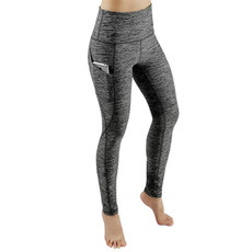 Slim Tight Sportswear Women High Waist Hips Slim Sports Leggings, Size:S(Gray)