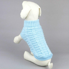 High-elastic Solid Color Dog Sweater Teddy Dog Clothes, Size:S(Blue)