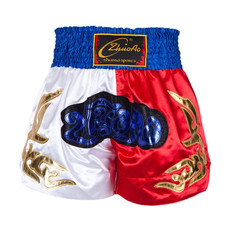 ZhuoAo Muay Thai/Boxing/Sanshou/Fighting Shorts for Men and Women, Size:XXL(Blue Waist Stitching)